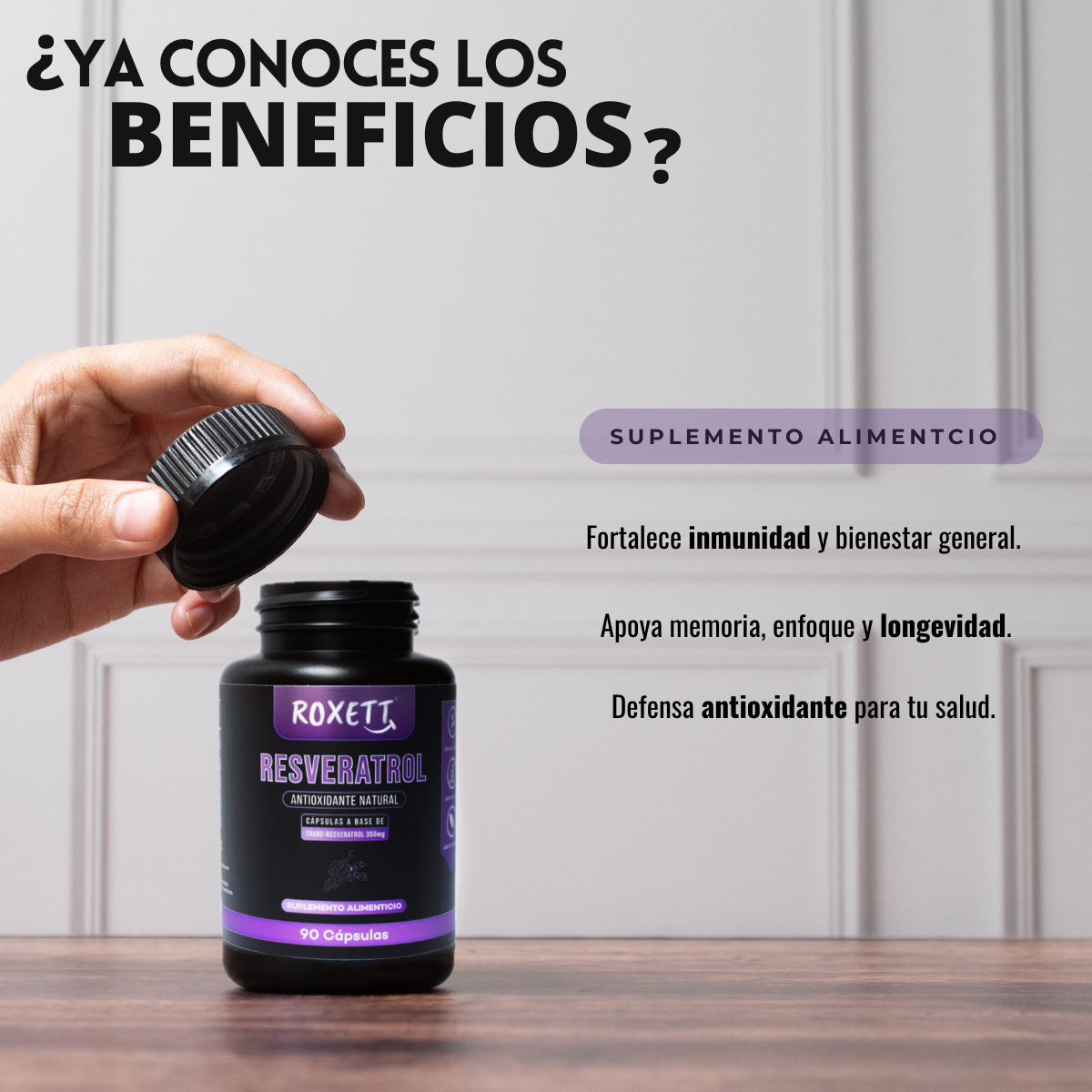 Resveratrol| Antioxidante natural | 90 capsulas